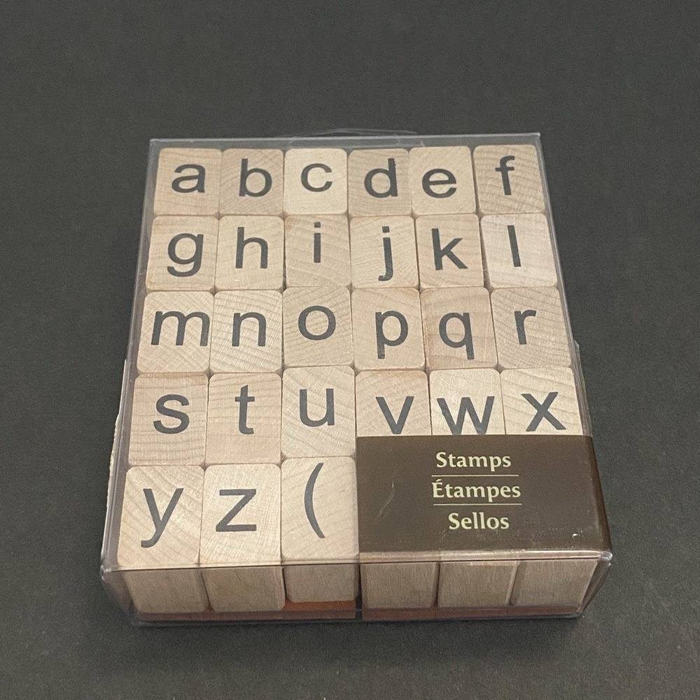 Recollections 30pc Small Lowercase Alphabet Wood Mounted Rubber Stamps